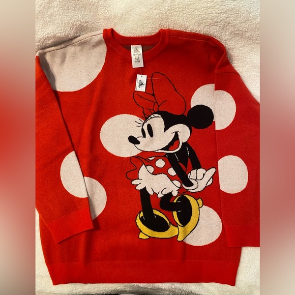 Disney Parks Minnie Mouse knit pullover sweater 1X NWT - Picture 1 of 8